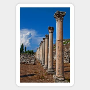 Turkey. Ancient Ephesus. Columns. Sticker